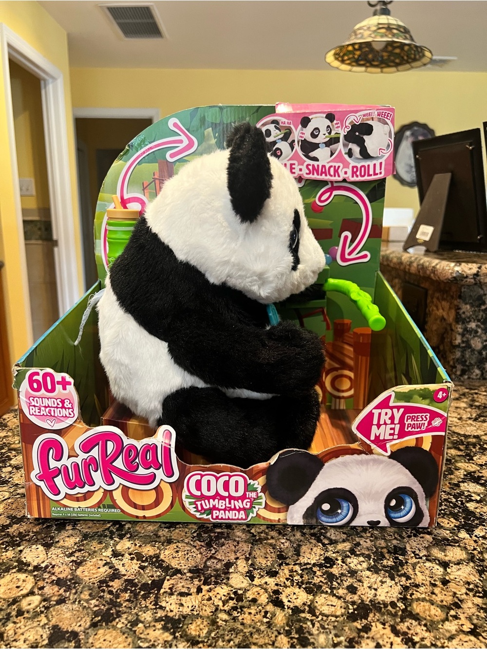 FurReal Coco the Tumbling Panda Plush Toy - Black & White